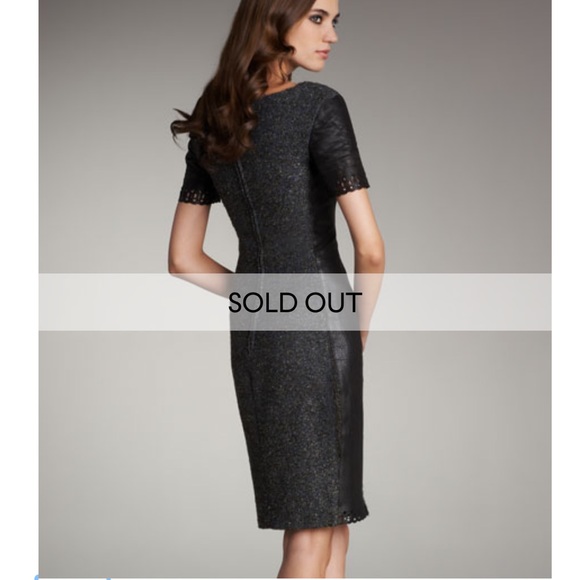 EUC Zac Posen PreFall 2011 Leather Tweed Dress, Size 6 - Picture 3 of 14